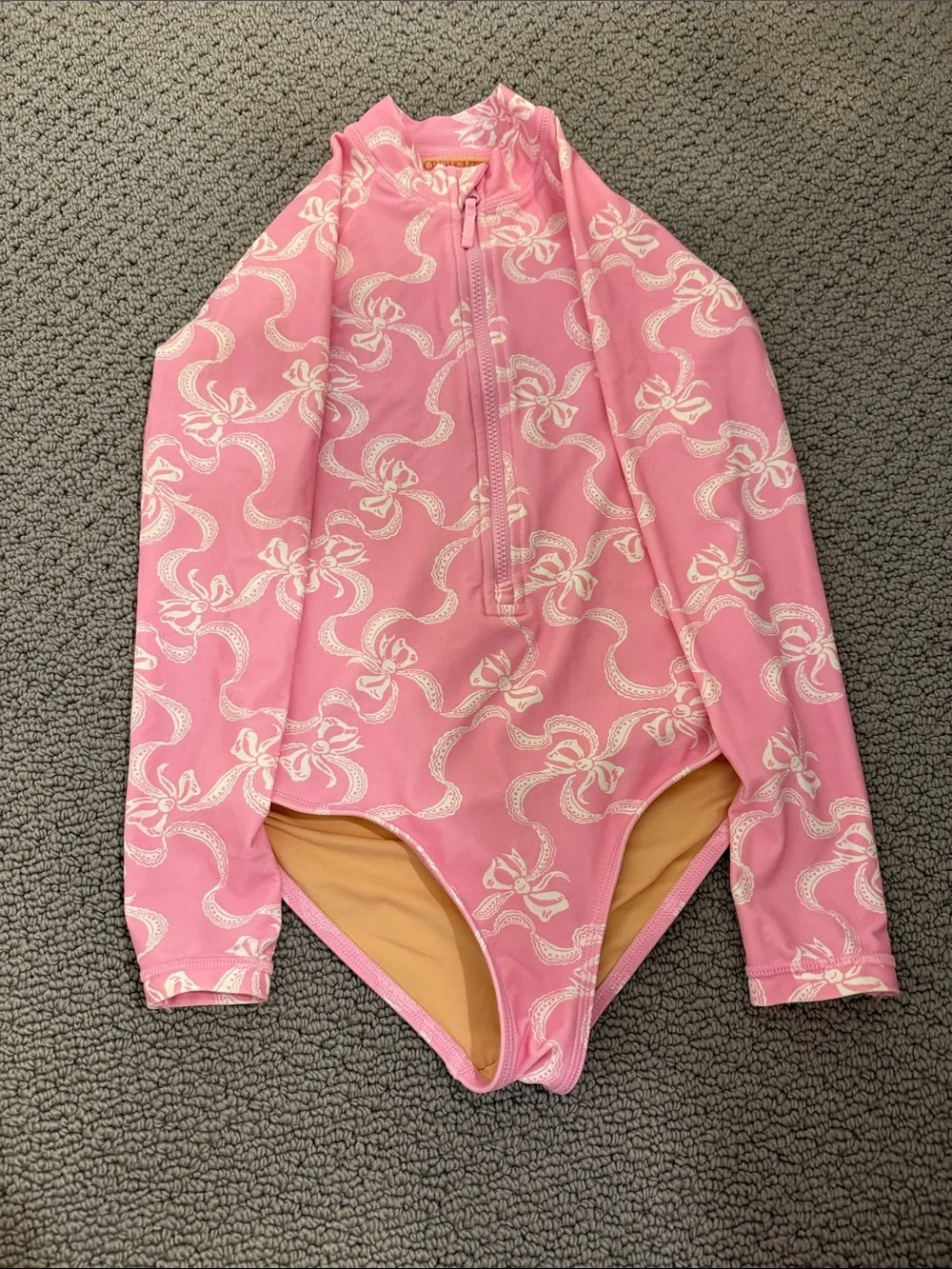 Crewcuts Pink & White Long-Sleeve Floral Zip Rashguard